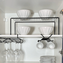 Organizador De Xícaras Para Armário De Encaixar Preto Fosco Linha Black