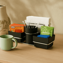 Organizador para Sachês Mexedor e Guardanapo Preto e Cromado