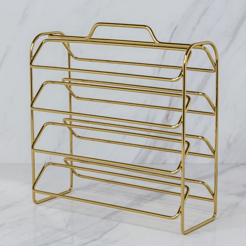 Organizador Porta Cápsulas De Café 3 Corações Dourado