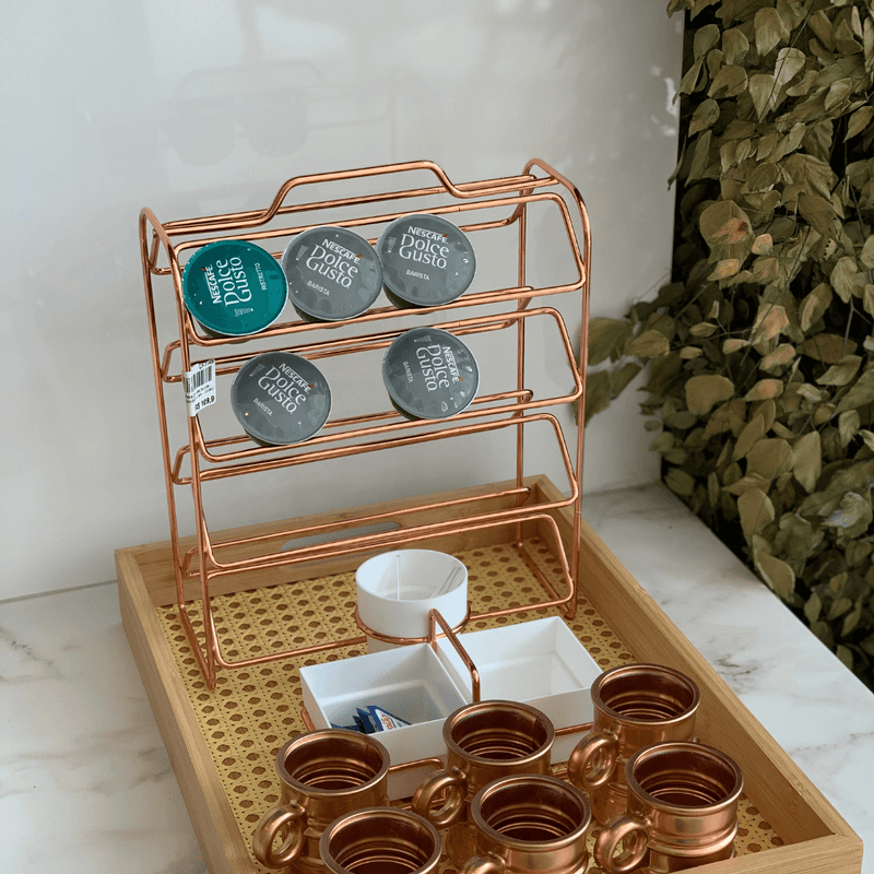 Organizador Porta Cápsulas de Café Dolce Gusto Rose Gold