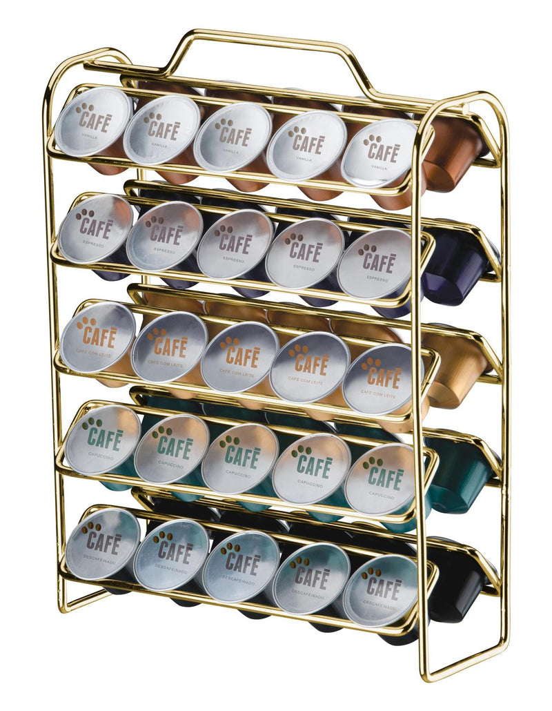 Organizador Porta Cápsulas de Café Nespresso Dourado
