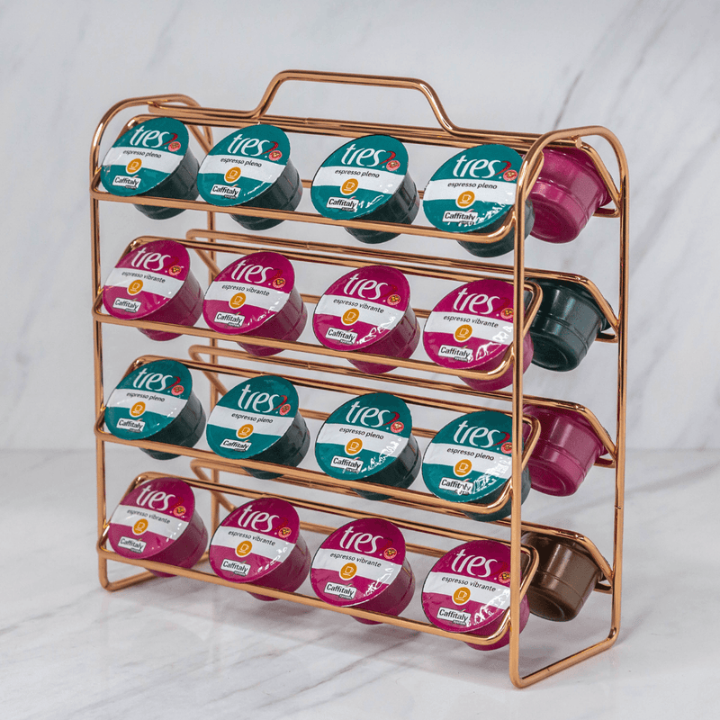 Organizador Porta Cápsulas de Café Três Corações Rose Gold