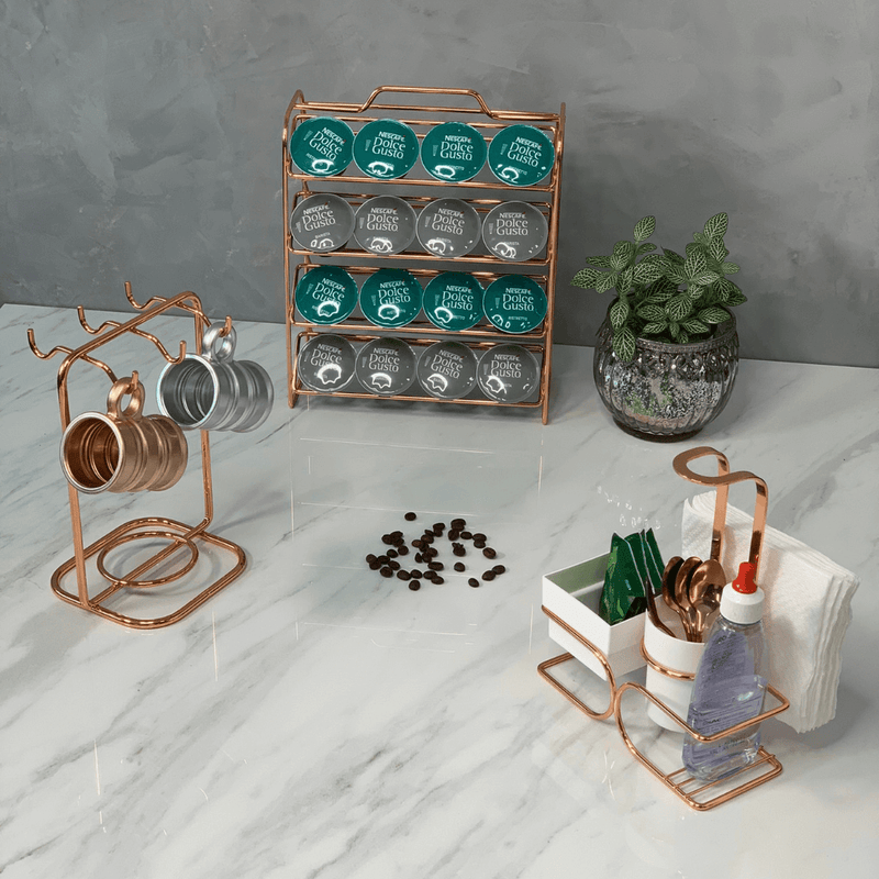 Organizador Porta Cápsulas de Café Três Corações Rose Gold