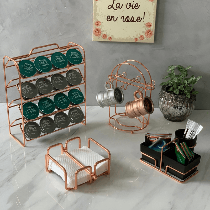 Organizador Porta Cápsulas de Café Três Corações Rose Gold