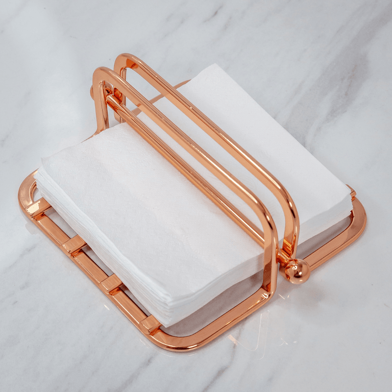 Porta Guardanapos Pequeno Com Peso Rose Gold