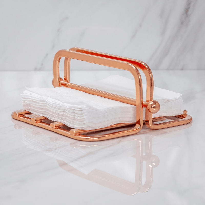 Porta Guardanapos Pequeno Com Peso Rose Gold