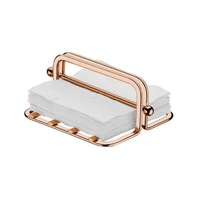Porta Guardanapos Pequeno Com Peso Rose Gold