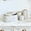 Porta Pão Sense com Alça de Bambu Bege 33,5cm