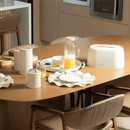 Porta Pão Sense com Alça de Bambu Bege 33,5cm