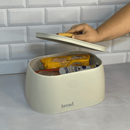 Porta Pão Sense com Alça de Bambu Bege 33,5cm