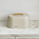 Porta Pão Sense com Alça de Bambu Bege 33,5cm