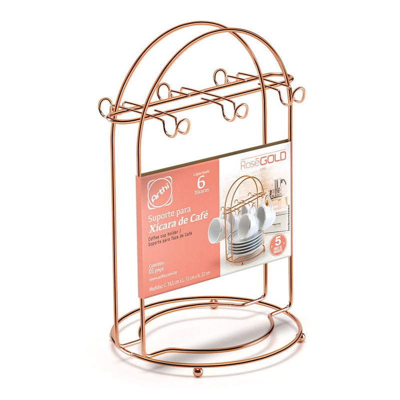 Porta Xicaras de Cafe Rose Gold