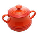 Pote de Cerâmica Retrô Laranja 16,5cm