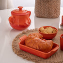 Pote de Cerâmica Retrô Laranja 16,5cm