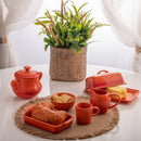 Pote de Cerâmica Retrô Laranja 16,5cm