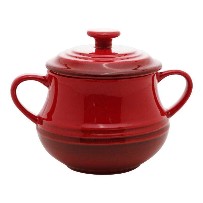 Pote de Cerâmica Retrô Vermelho 16,5cm