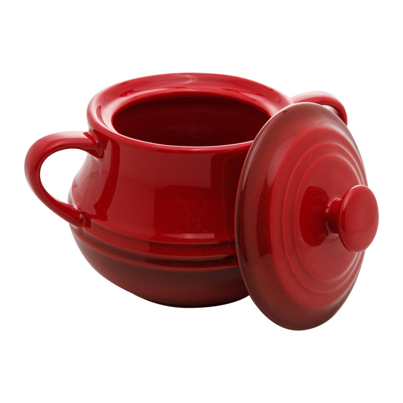Pote de Cerâmica Retrô Vermelho 16,5cm