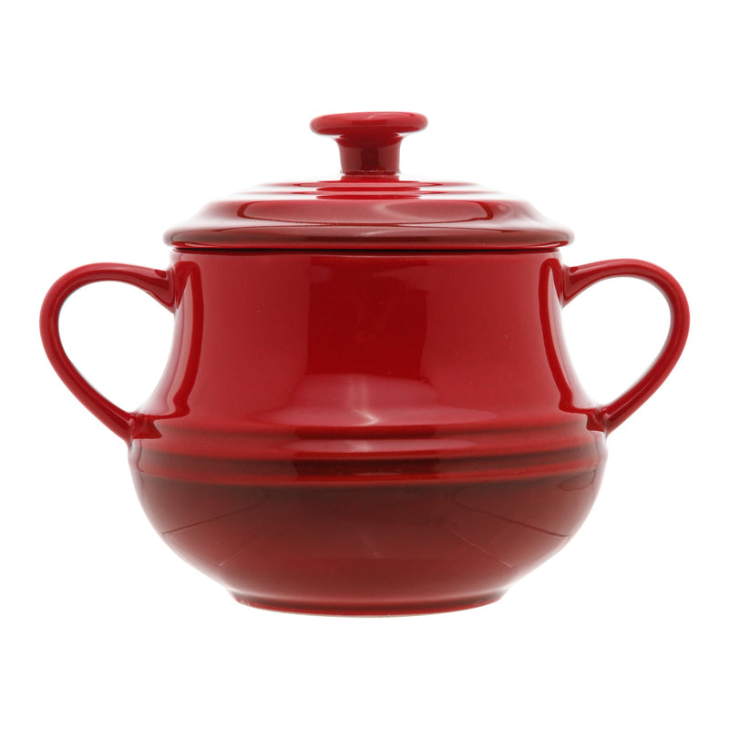 Pote de Cerâmica Retrô Vermelho 16,5cm