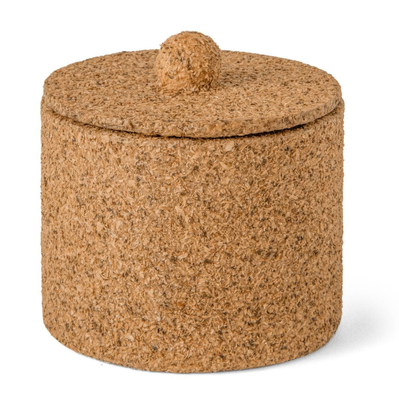 Pote Decorativo com Tampa em Palha de Café 10cm