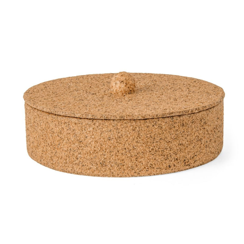 Pote Decorativo com Tampa em Palha de Café 17cm