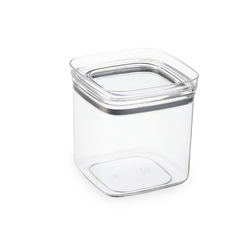 Pote Hermético Quadrado Com Tampa Transparente Vedação Tripla Pote M - 1,1 Litro