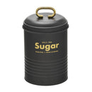 Pote Porta Mantimento Açucar Metal Preto 19cm