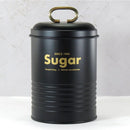 Pote Porta Mantimento Açucar Metal Preto 19cm