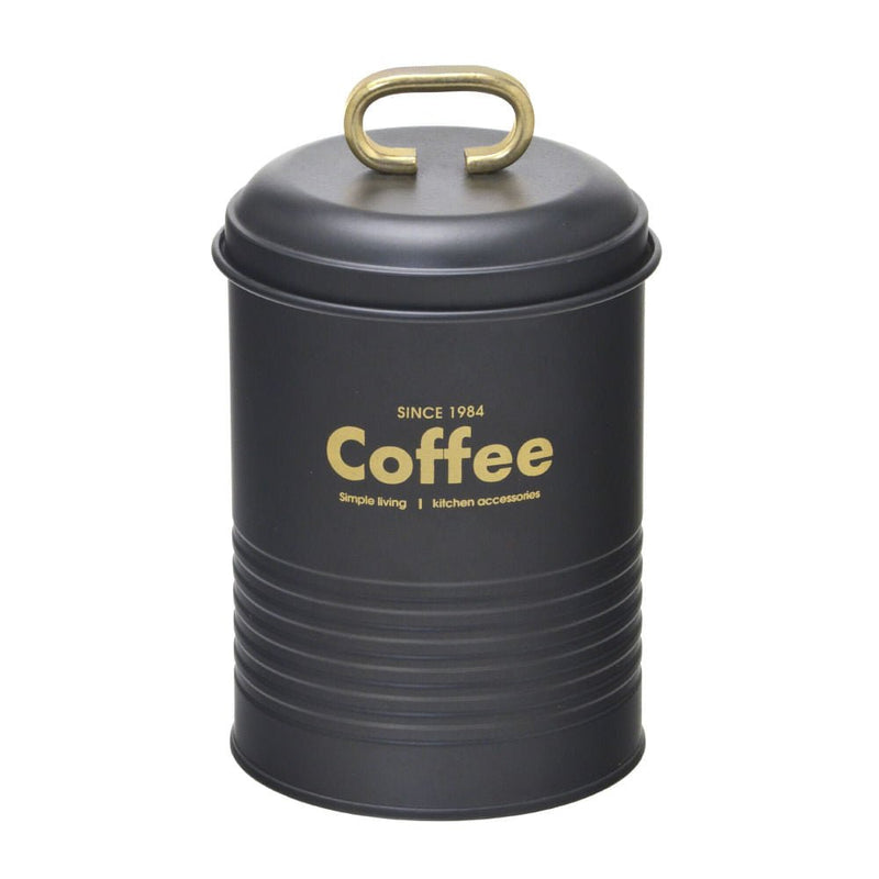 Pote Porta Mantimento Café Metal Preto 19cm