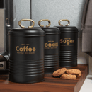 Pote Porta Mantimento Açucar Metal Preto 19cm