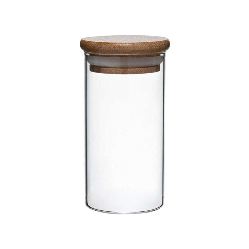 Pote Porta Mantimentos Vidro Borossilicato Tampa de Bambu 160ml