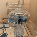 Potiche Bomboniere com Pé de Cristal 22cm Queen