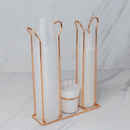 Suporte Organizador Porta Copos 200ml e 50/80ml Porta Mexedores Rose Gold