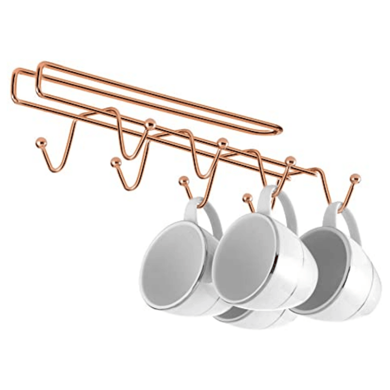 Suporte Para 8 Xicaras Encaixe Armário Rose Gold