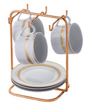 Suporte Porta Pires e Xícaras De Chá Rose Gold - 22,5 cm