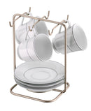 Suporte Porta Xicaras e Pires de Chá Níquel