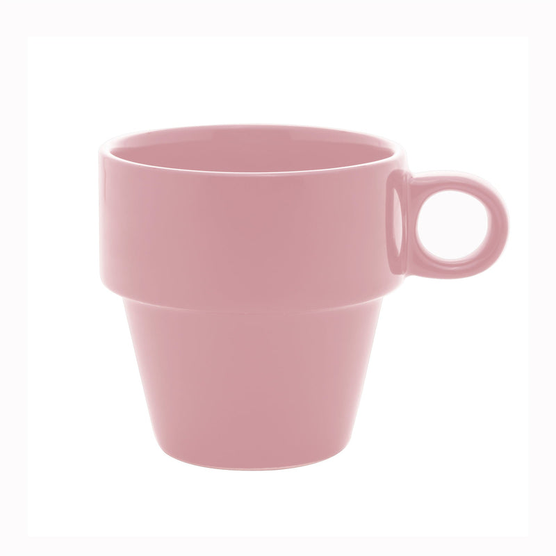 Xícara de Café Cerâmica Empilhável Rosa 90ml