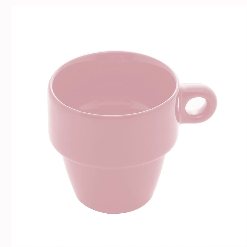 Xícara de Café Cerâmica Empilhável Rosa 90ml