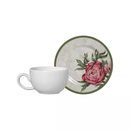 Xícara de Café com Pires Peônia Branca 80ml