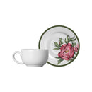 Xícara de Café com Pires Peony Rose Acetinado 80ml