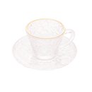 Xícara de Café Petra Cristal Ecológico com Pires e Borda Dourada 70ml