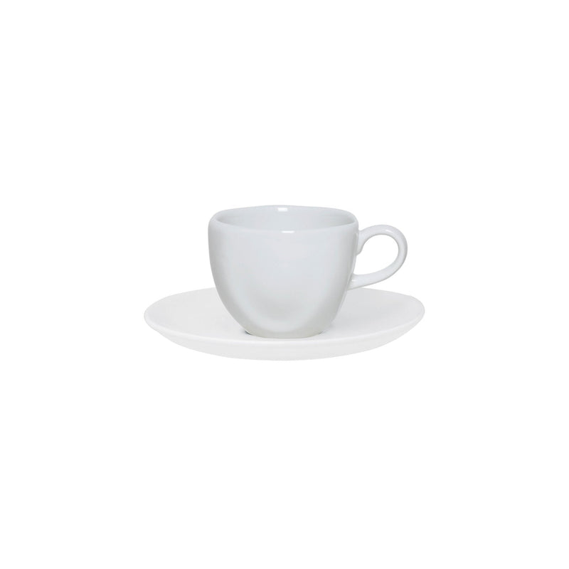 Xícara De Cafézinho Porcelana Com Pires White Branco - 75 Ml