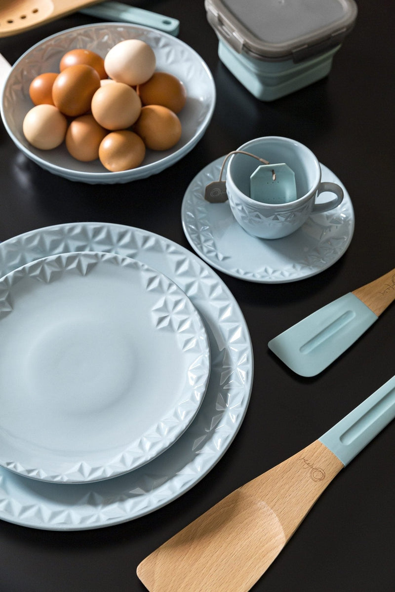 Xícara De Chá Com Pires Porcelana Mia Cristal Azul - 200 Ml