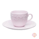 Xícara de Chá com Pires Porcelana Mia Quartzo Rosa - 200 ml