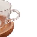 Xícara de Chá Com Prato Madeira Liptus Coração 190ml