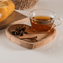 Xícara de Chá Com Prato Madeira Liptus Coração 190ml