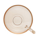 Xícara de Chá Cristal com Prato de Coração Pearl Âmbar - 180 ml