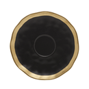 Xícara de Chá com Pires em Porcelana Dubai Preto e Dourado 200ml
