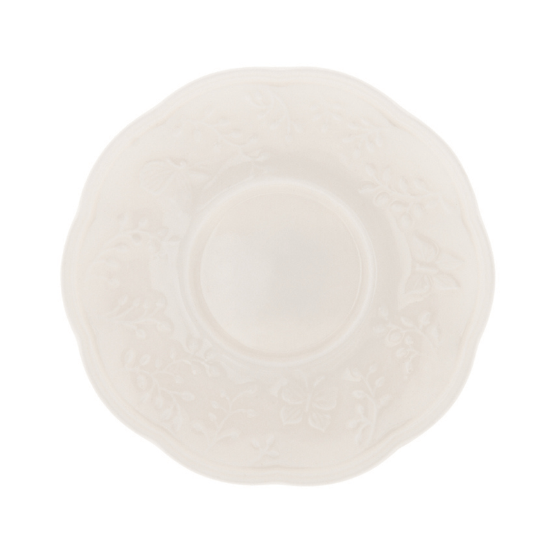 Xícara para Café com Pires de Porcelana New Bone Butterfly Flower
