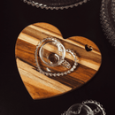 Jogo de Xícaras de Café Cristal Com Pires Coração Pearl 4 Peças - 85ml