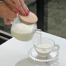 Jogo de 4 Xícaras de Chá Cristal de Chumbo com Pires Pearl Bolinha - 180ml